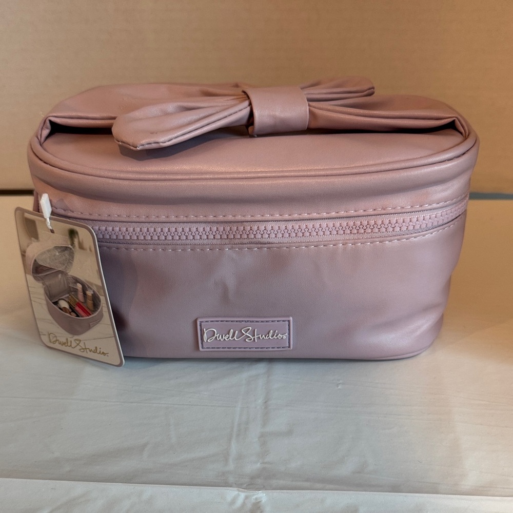 DwellStudio Pink Bow Cosmetic Train Case